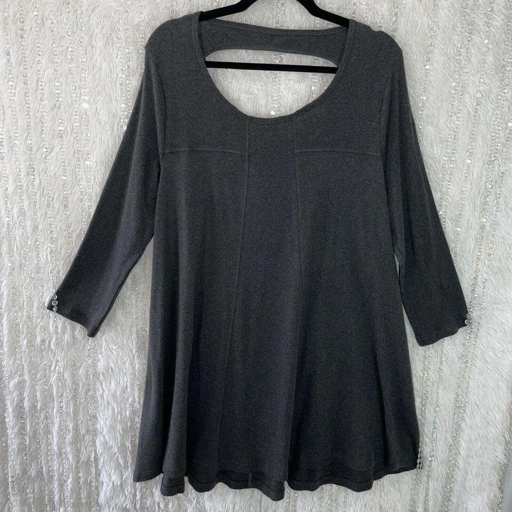 Rip Curl Casual Sports Dress LARGE Gray Beach Surf Swim Cover Cut Out Back NWOT